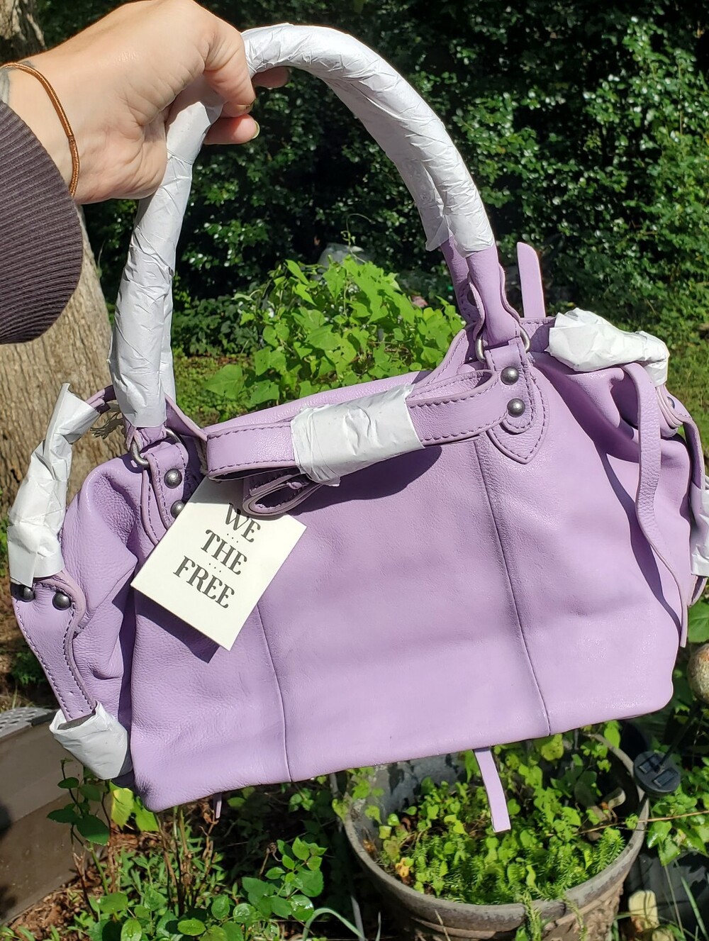 Free People Baby Emerson Lilac Leather Shoulder Bag - Picture 2 of 9